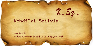 Kohári Szilvia névjegykártya
