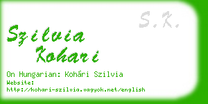 szilvia kohari business card